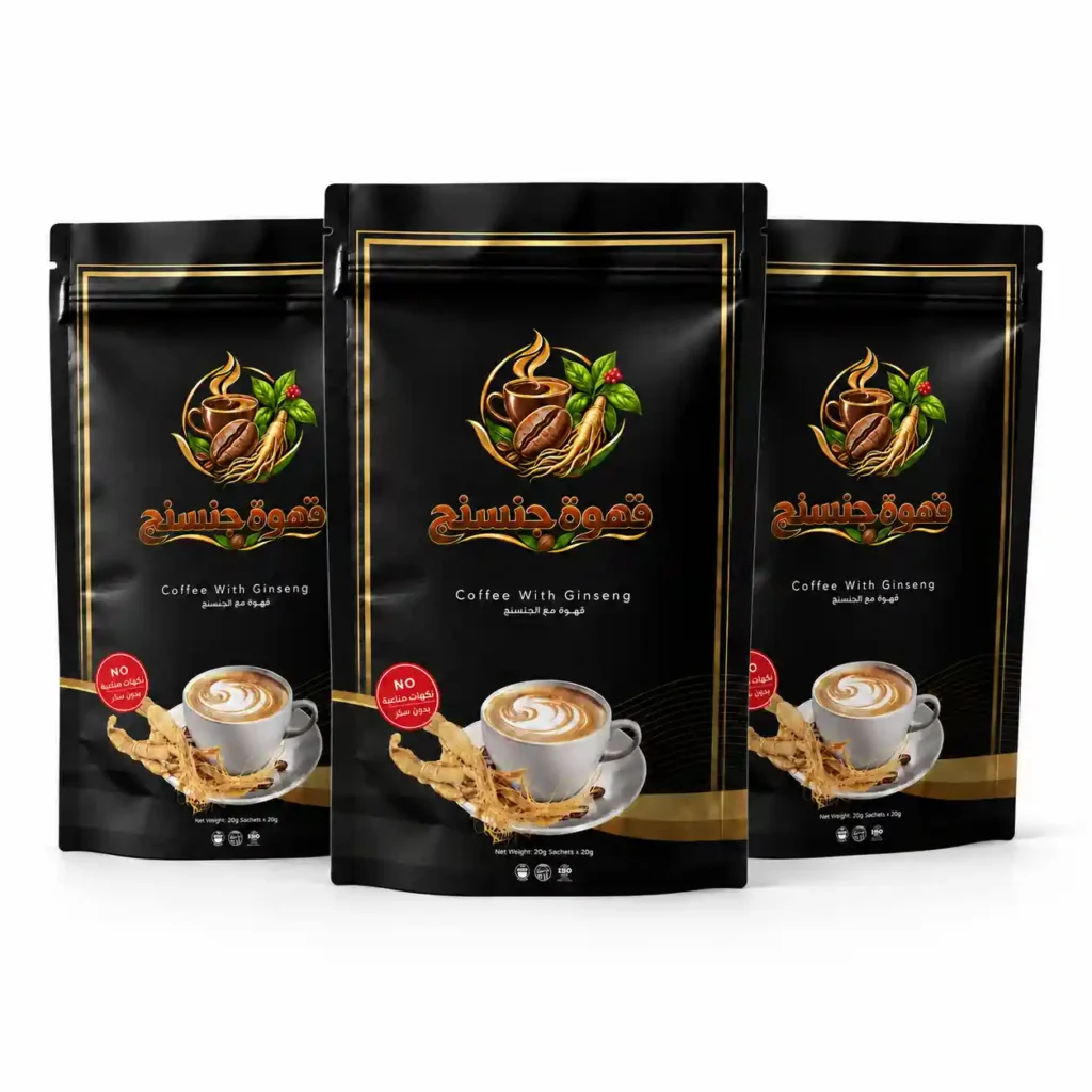 ثلاث عبوات قهوة جنسنج